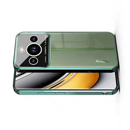 Luxury Plating Green Camera Protection Transparent Case for Realme 11 pro plus - Image 2