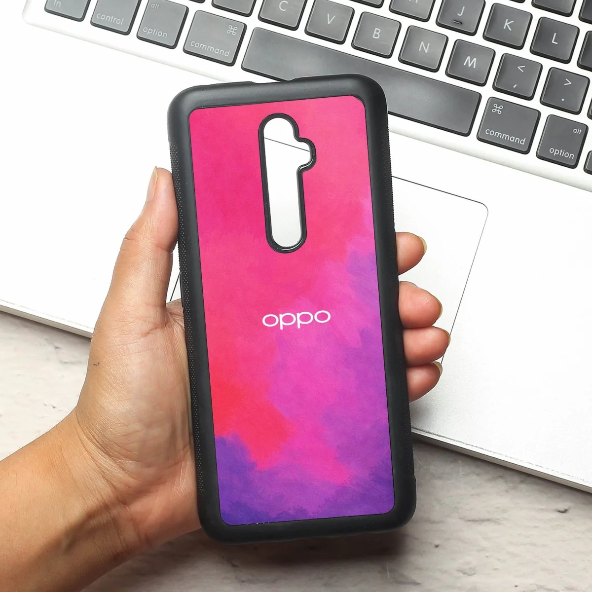 Magenta oil Paint (MB) Silicone Case for Oppo Reno 2f