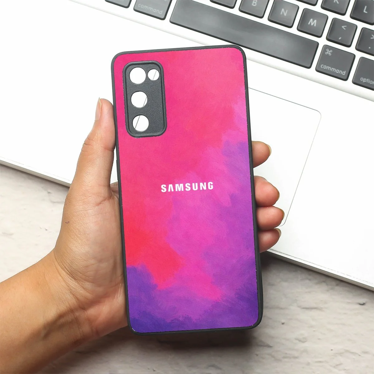 Magenta oil Paint (MB) silicone Case for Samsung S20 FE