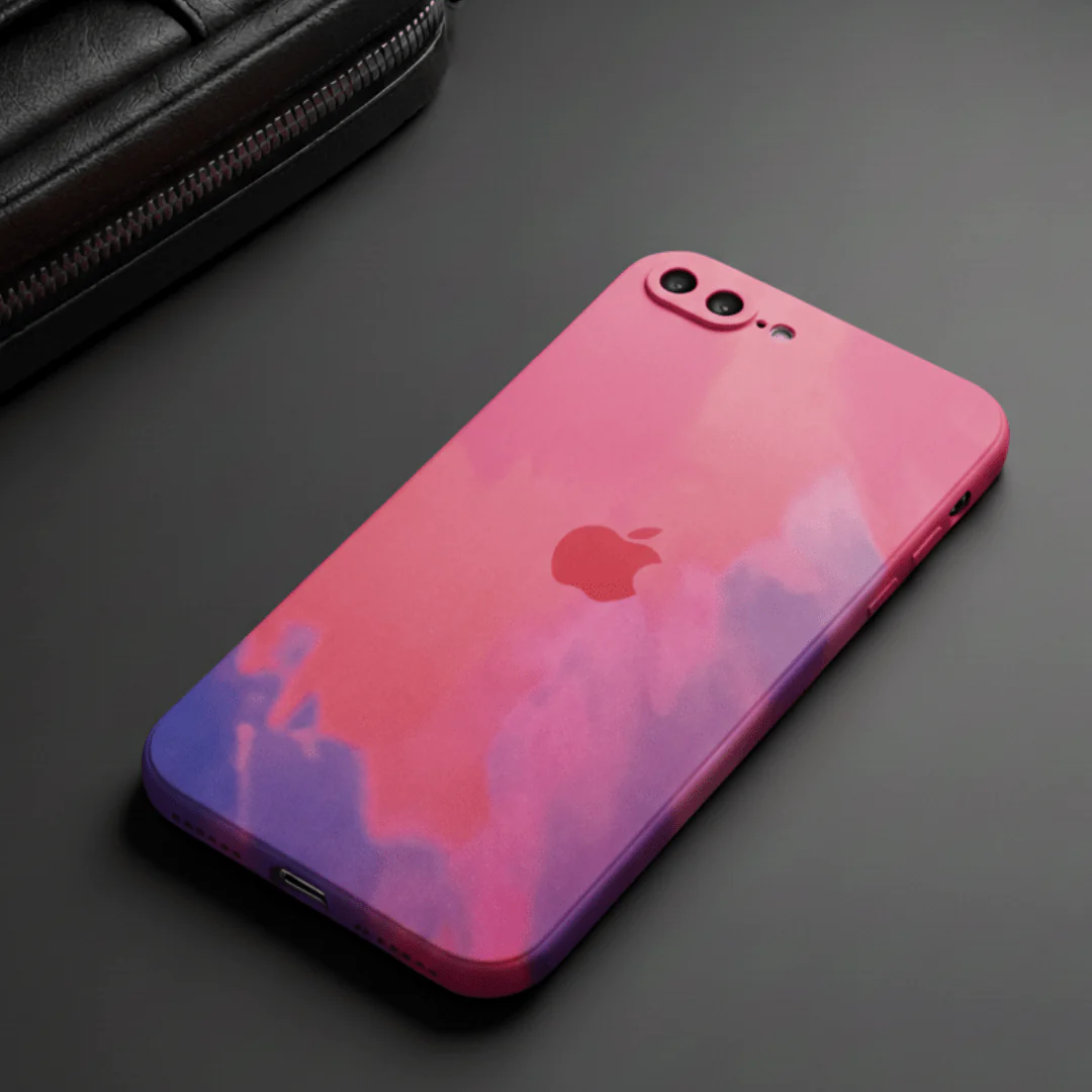 Magenta oil Paint Silicone Case for Apple Iphone 7 Plus