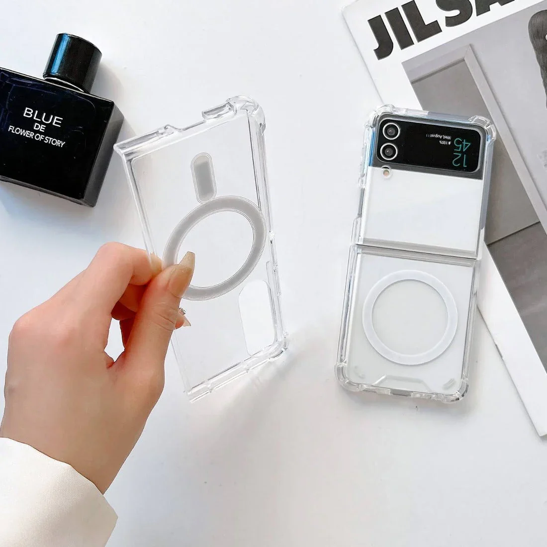 MagSafe Clear Transparent Silicone case for Samsung Galaxy Z FLIP 4 - Image 2
