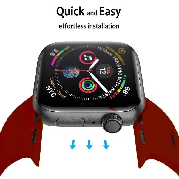 Maroon Plain Silicone Strap For Apple Watch Series SE 2020 (38mm/40mm/41mm) - Image 2