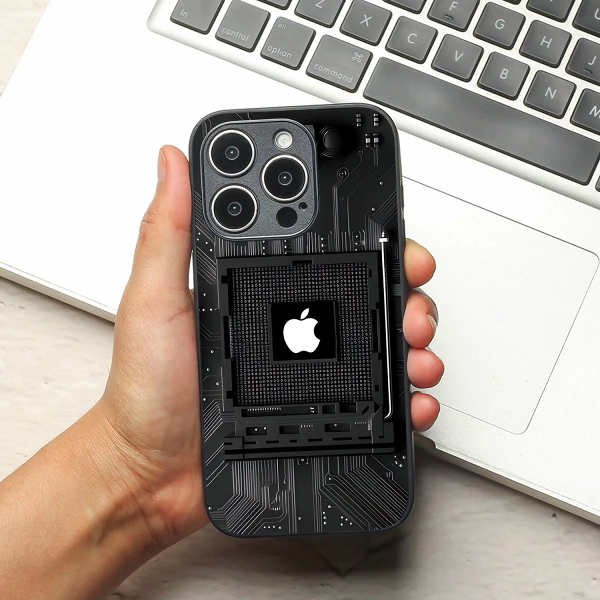 Microchip metal back case for Apple Iphone 13 Pro