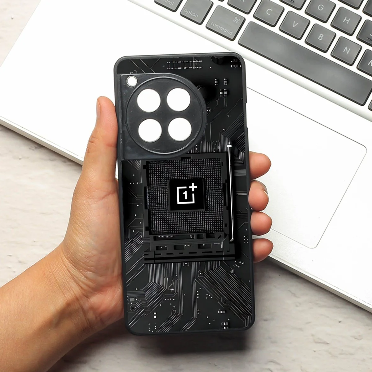 Microchip metal back case for Oneplus 11R
