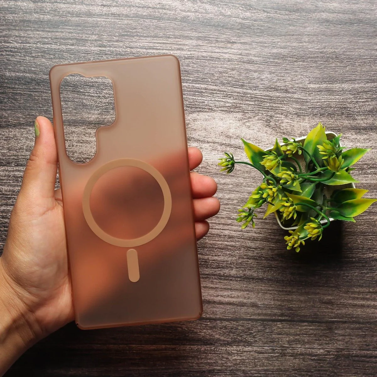 Natural Titanium Paper Matte Magsafe Case for Samsung S24 Ultra