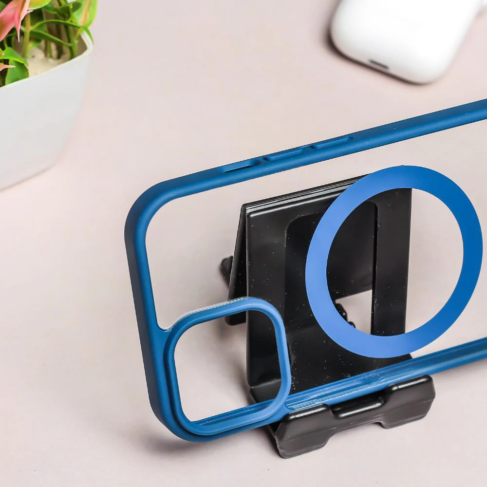 Navy Blue MagSafe Clear Transparent Silicone case for Apple iphone 15 - Image 3