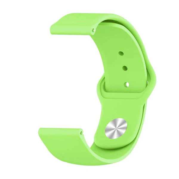 Neon Green Plain Silicone Strap For Smart Watch (22mm) - Image 2