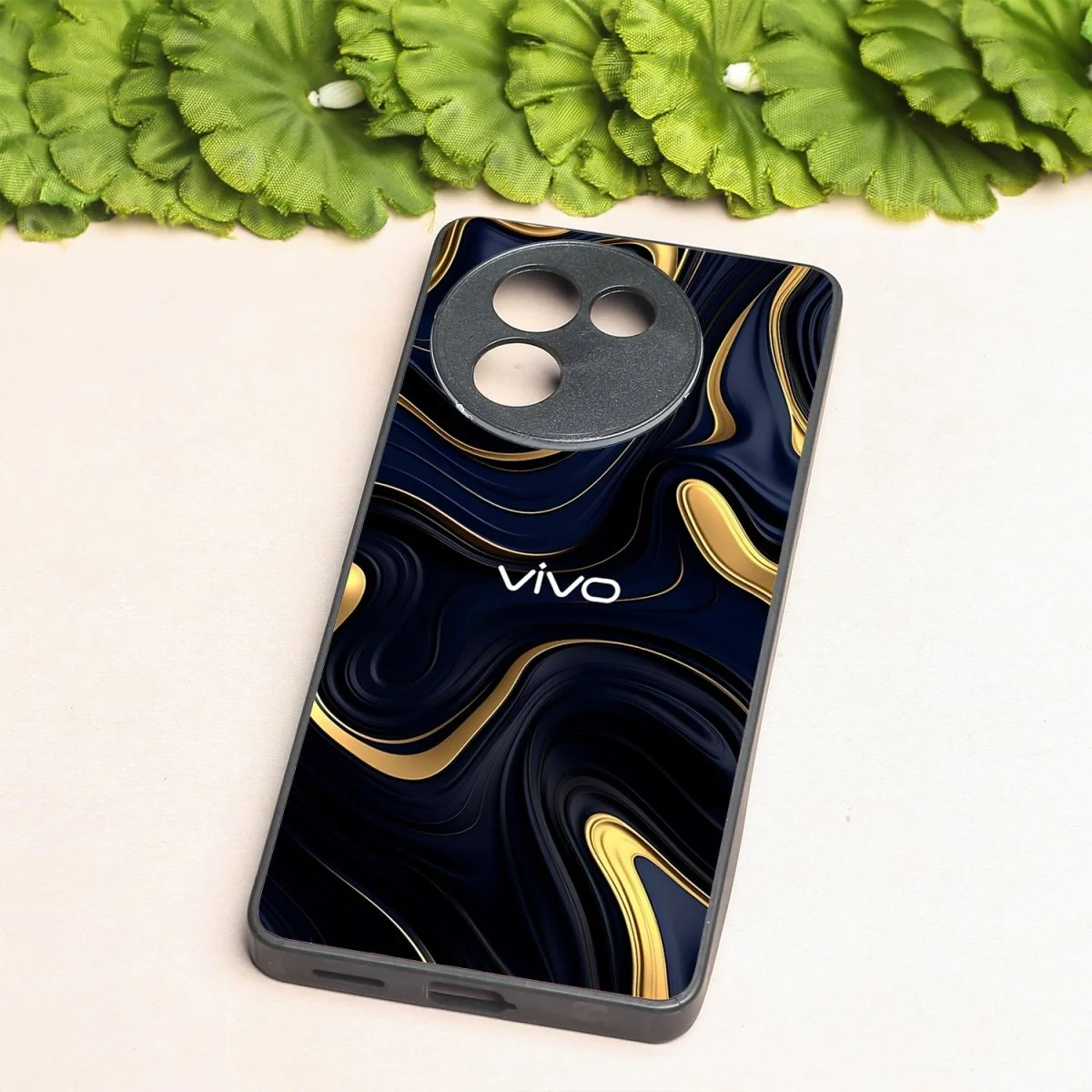 Noir Gold metal back case for Vivo T3X - Image 2