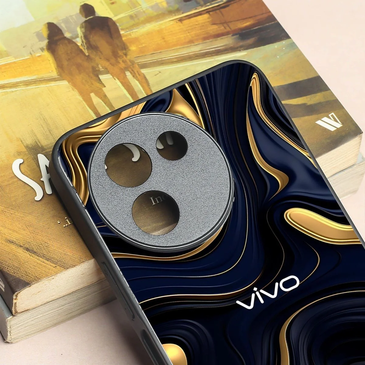 Noir Gold metal back case for Vivo T3X - Image 3