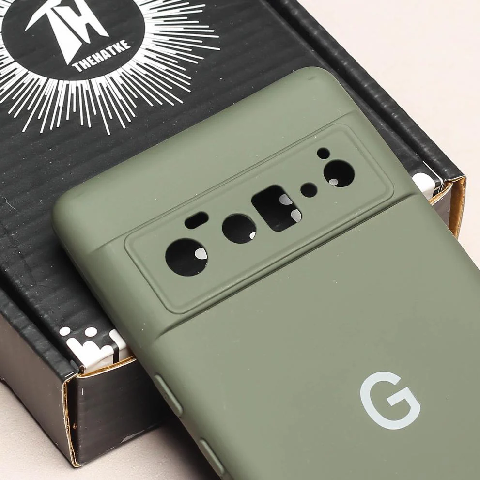 Olive Green Camera Original Silicone case for Google Pixel 6 Pro - Image 4