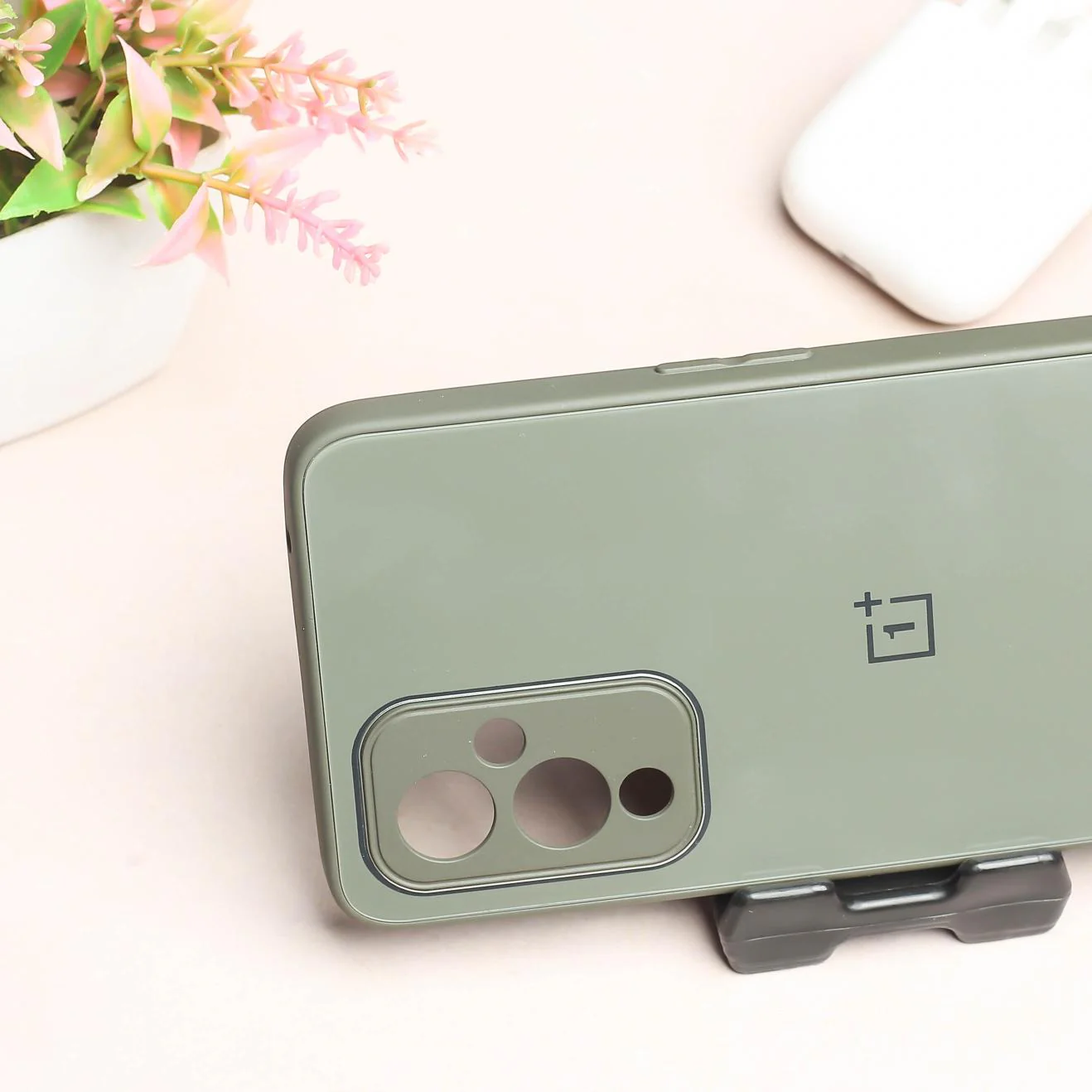 Olive Green camera Safe mirror case for Oneplus 9 - Image 3