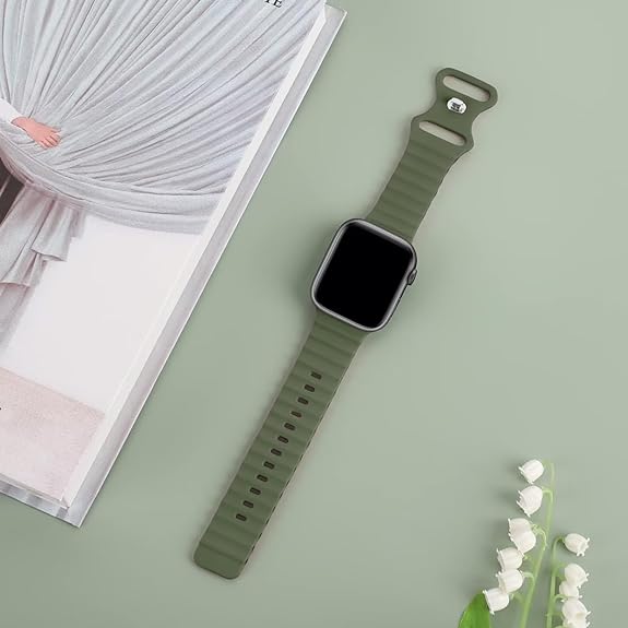 Olive Green Ocean Loop Watch Strap For apple For Apple Iwatch (22mm) - Image 3