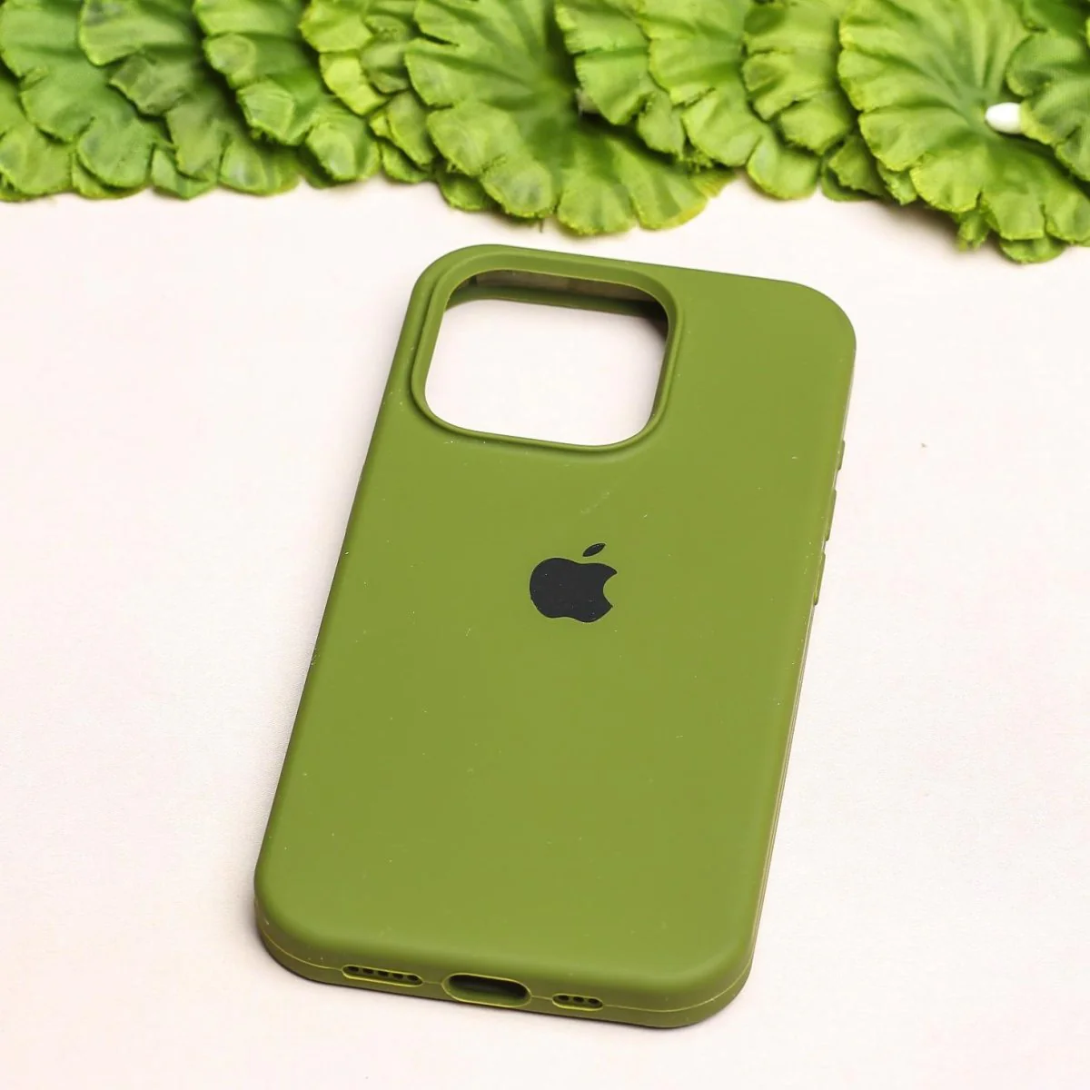 Olive Green Original Silicone case for Apple iphone 16 Pro Max - Image 2