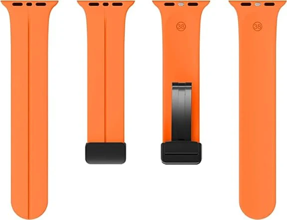 Orange Magnetic Clasp Adjustable Strap For Apple Watch SERIES 3 (42mm/44mm/45mm/46mm/49mm) - Image 2
