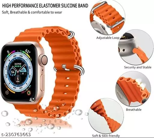 Orange Ocean Loop Watch Strap For apple For Apple Watch SERIES 4 (42mm/44mm/45mm/46mm/49mm) - Image 2
