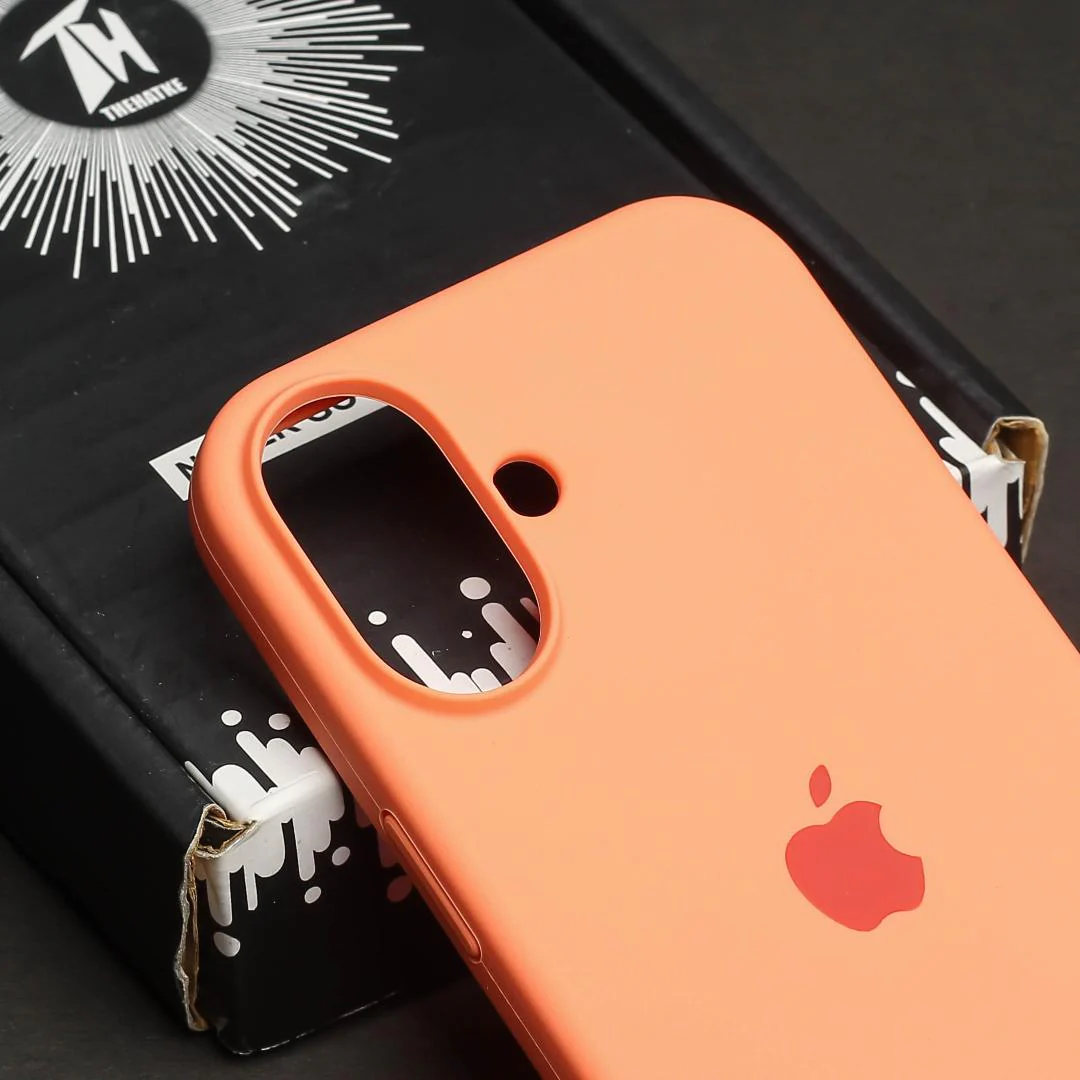 Orange Original Silicone case for Apple iphone 16 Plus - Image 4