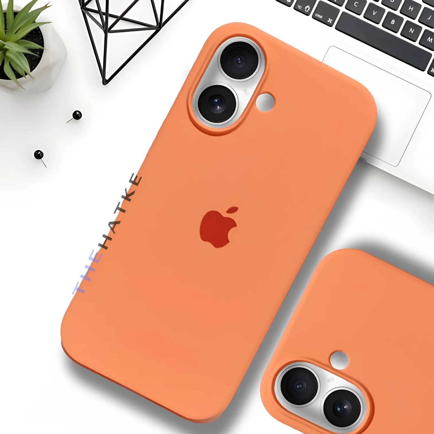 Orange Original Silicone case for Apple iphone 16 Plus - Image 5
