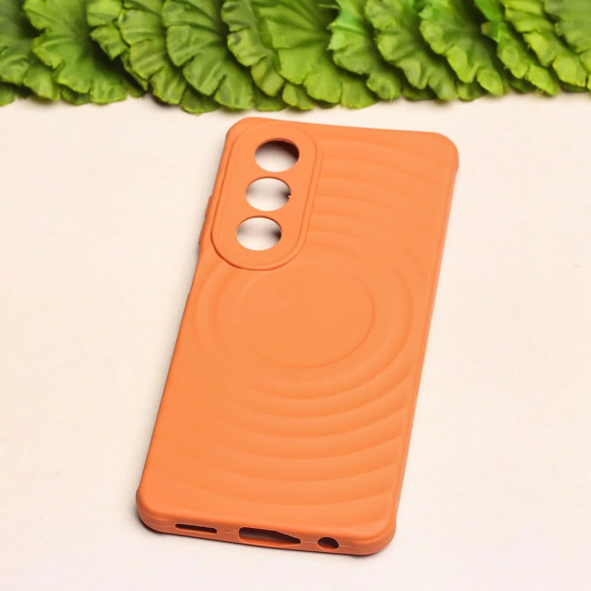 Orange Round Wave Silicone Case for Oppo K12X - Image 2