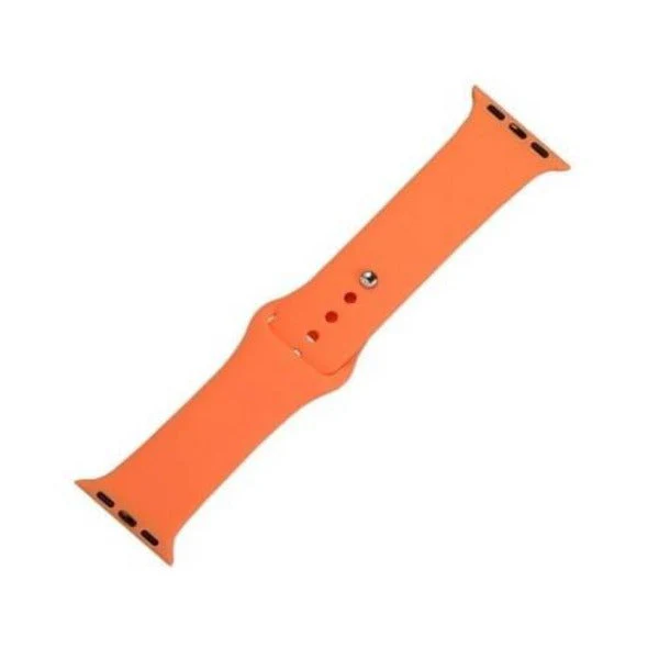 Orange Plain Silicone Strap For Watch Series 3 (42mm/44mm/45mm/46mm/49mm) - Image 2