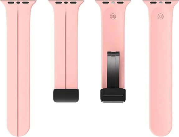 Peach Magnetic Clasp Adjustable Strap For Apple Watch SERIES 8 (42mm/44mm/45mm/46mm/49mm) - Image 2