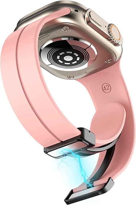 Peach Magnetic Clasp Adjustable Strap For Apple Watch SERIES SE GEN 2 (42mm/44mm/45mm/46mm/49mm) - Image 4