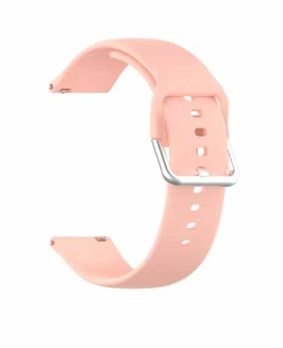 Peach Plain Silicone Strap With Stainless steel Buckle For Smart Watch (22mm)