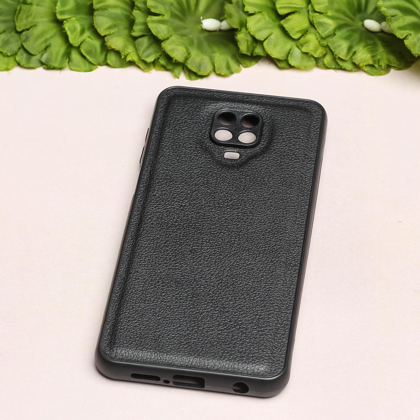 Raised Edges Black Leather Case for Redmi Note 9 Pro Max - Image 2