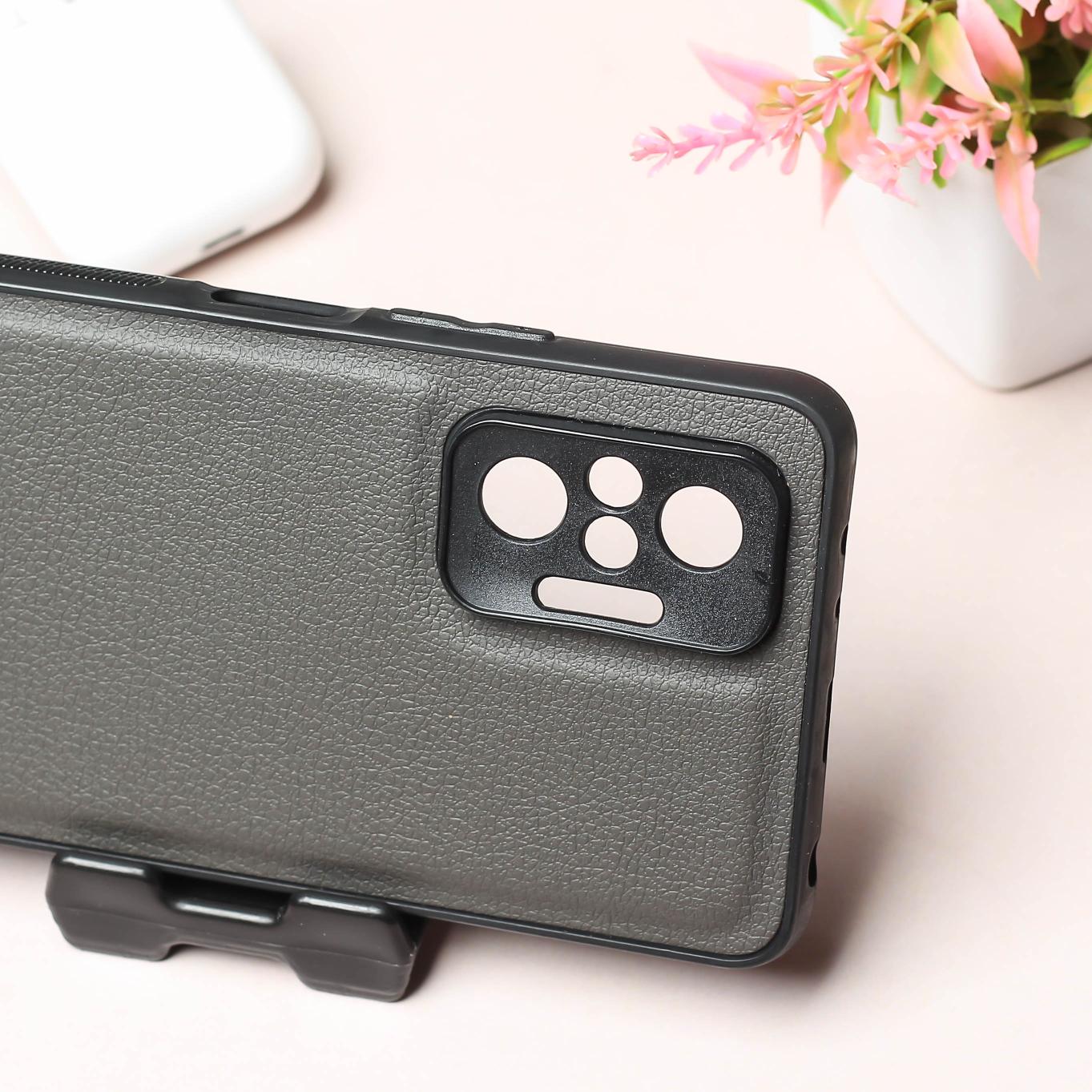 Raised Edges Grey Leather Case for Redmi Note 10 Pro Max - Image 3