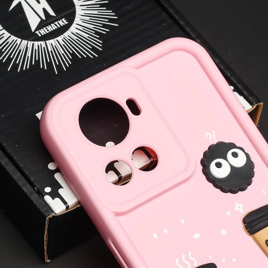 Pink COFFEE (ALWAYS HAPPY) Silicone case for Oneplus 10R - Image 4