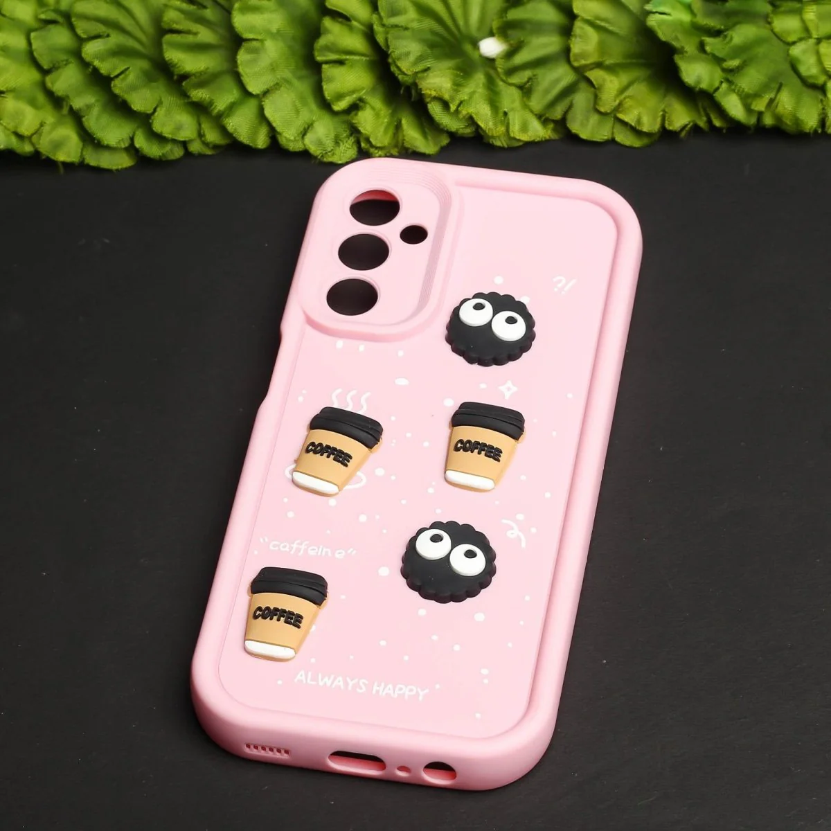 Pink COFFEE (ALWAYS HAPPY) Silicone case for Samsung A35 - Image 2