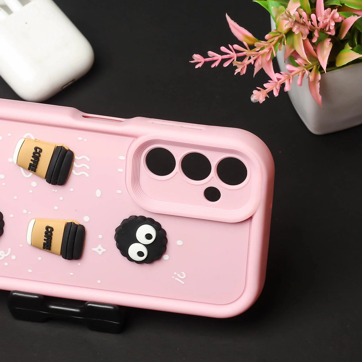 Pink COFFEE (ALWAYS HAPPY) Silicone case for Samsung A35 - Image 3