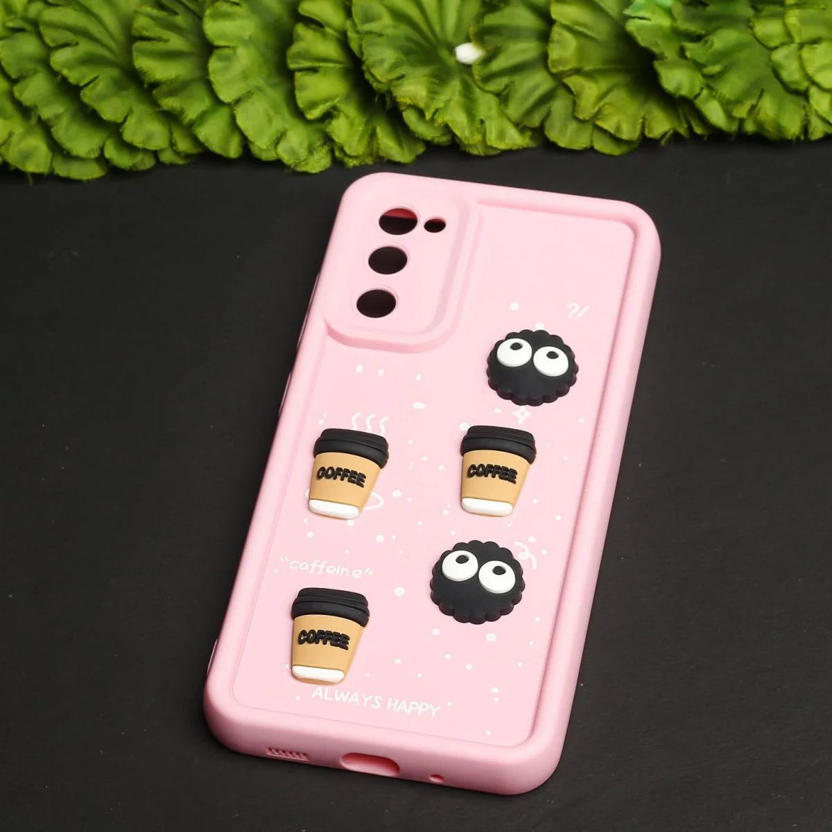 Pink COFFEE (ALWAYS HAPPY) Silicone case for Samsung S20 FE - Image 2