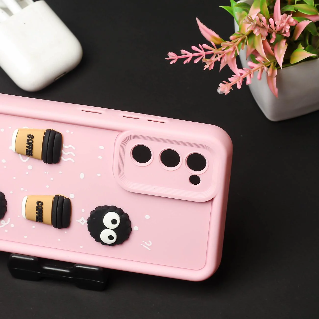 Pink COFFEE (ALWAYS HAPPY) Silicone case for Samsung S20 FE - Image 3