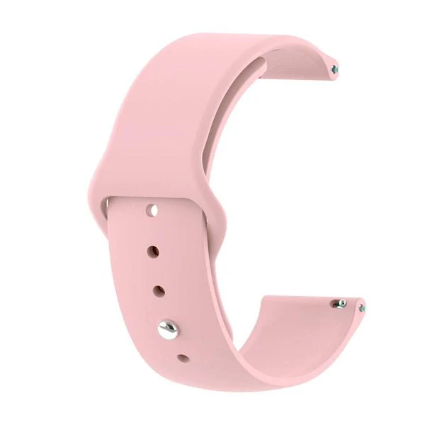 Pink Plain Silicone Strap For Smart Watch (22mm) - Image 2