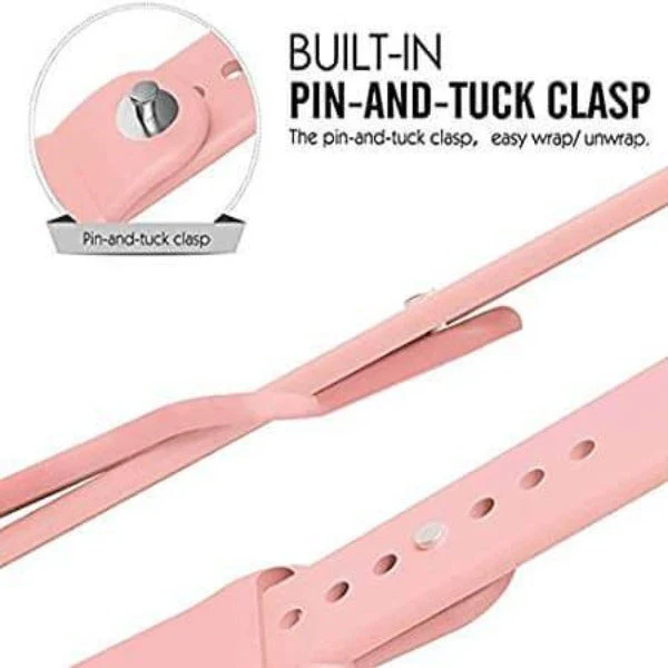 Peach Plain Silicone Strap For Apple Watch Series 4 (38mm/40mm/41mm) - Image 3