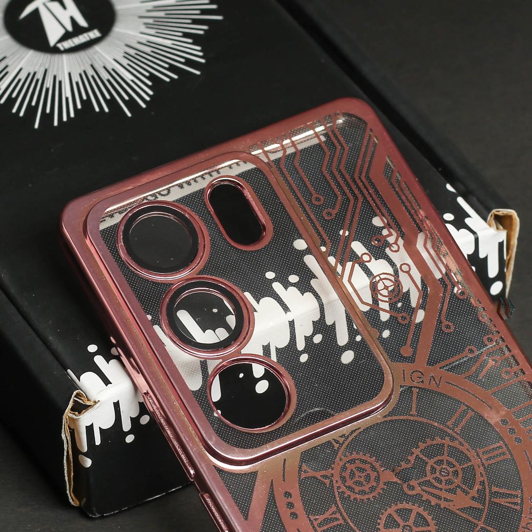 Pink Watch Machine Logo Cut Transparent Case for Vivo V29 5G - Image 4