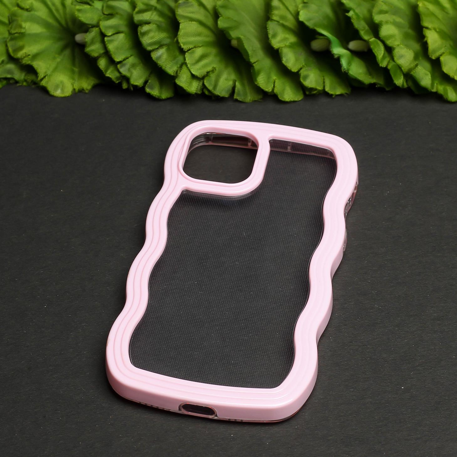 Pink Zig Zag Frame Silicon Case for Apple Iphone 15 Pro - Image 2