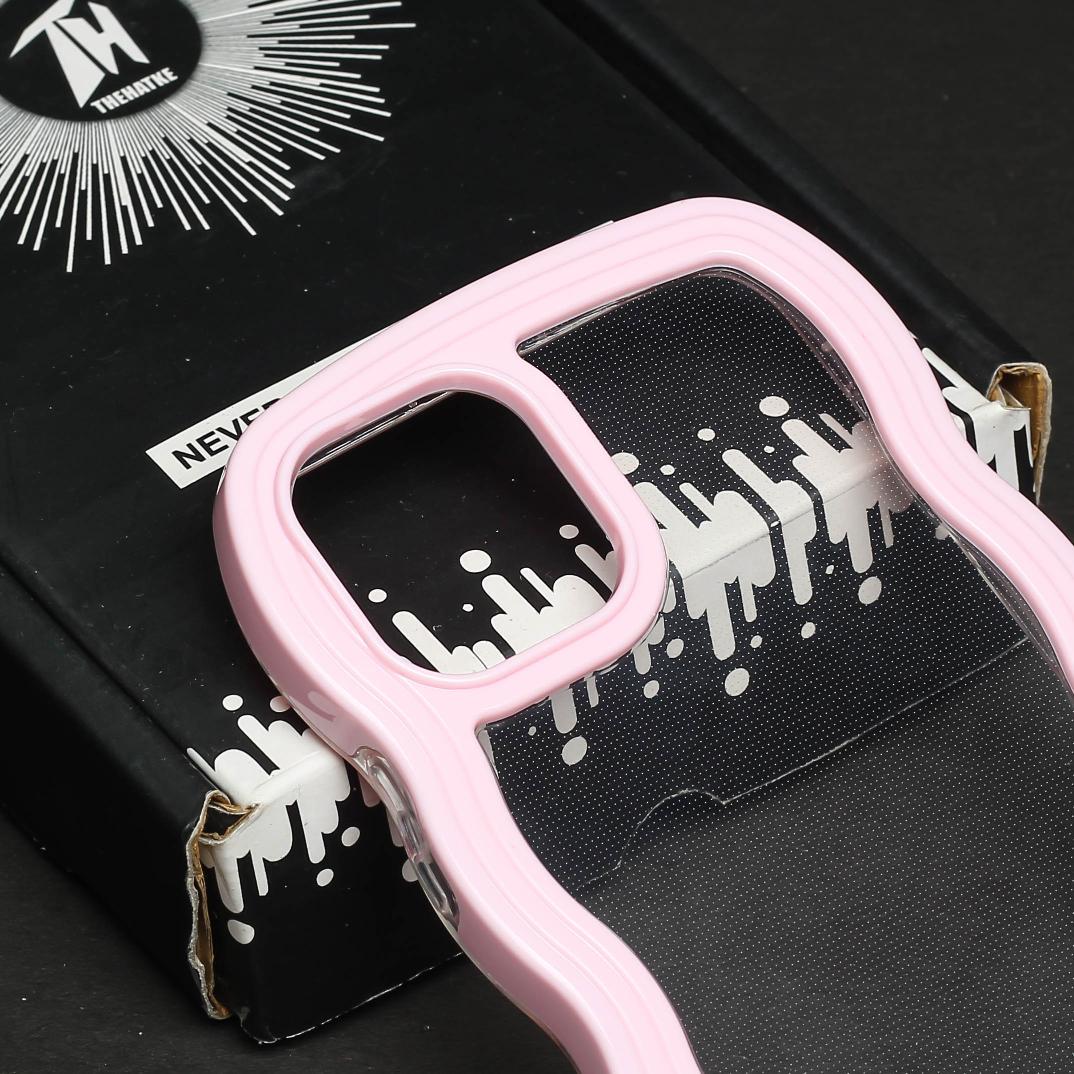 Pink Zig Zag Frame Silicon Case for Apple Iphone 15 Pro - Image 4
