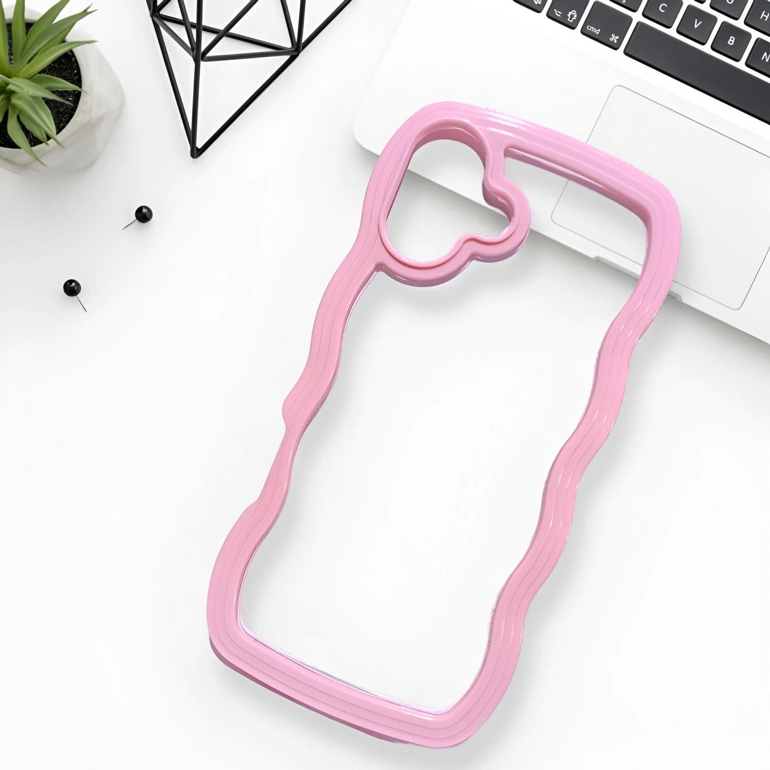 Pink Zig Zag Frame  Silicon Case for Apple Iphone 17