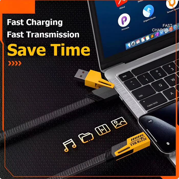 PowerMax 4-in-1 Fast Charging Data Cable For Apple & Android - Image 4