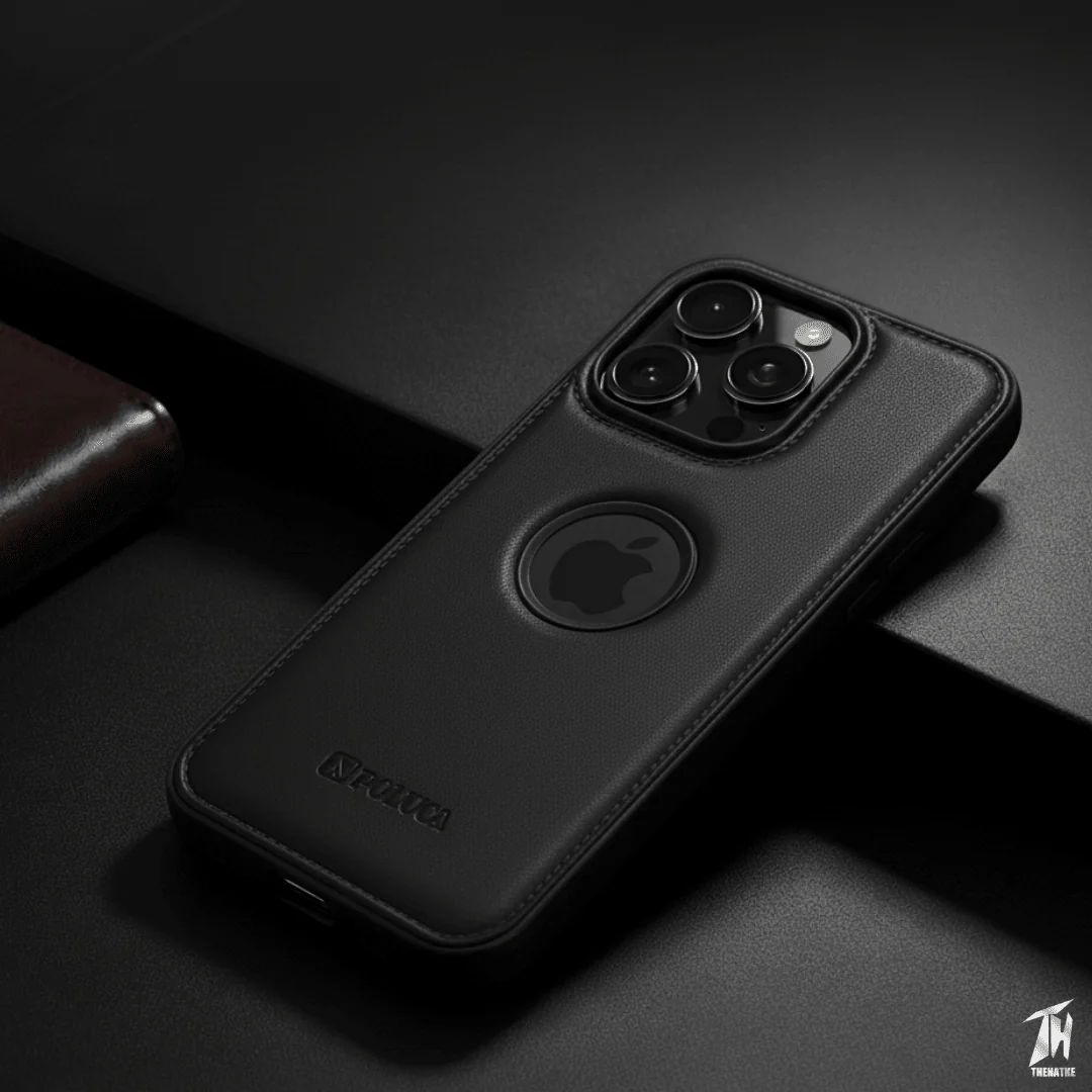 Prime Leather Black Leather Case for Apple Iphone 16 Pro