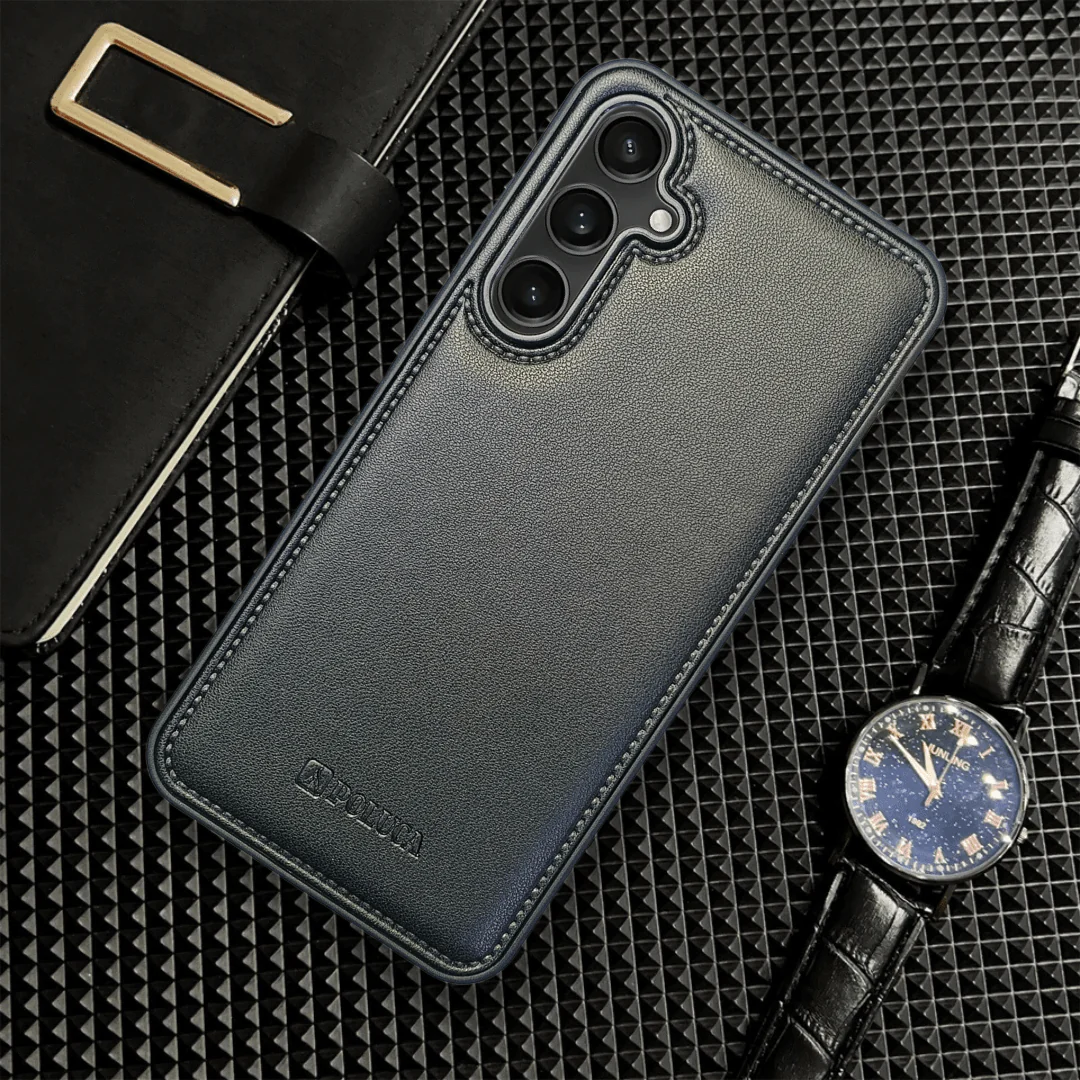Prime Leather Black Leather Case for Samsung S24