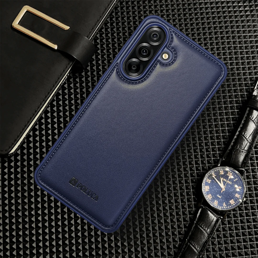 Prime Leather Dark Blue Leather Case for Samsung A36