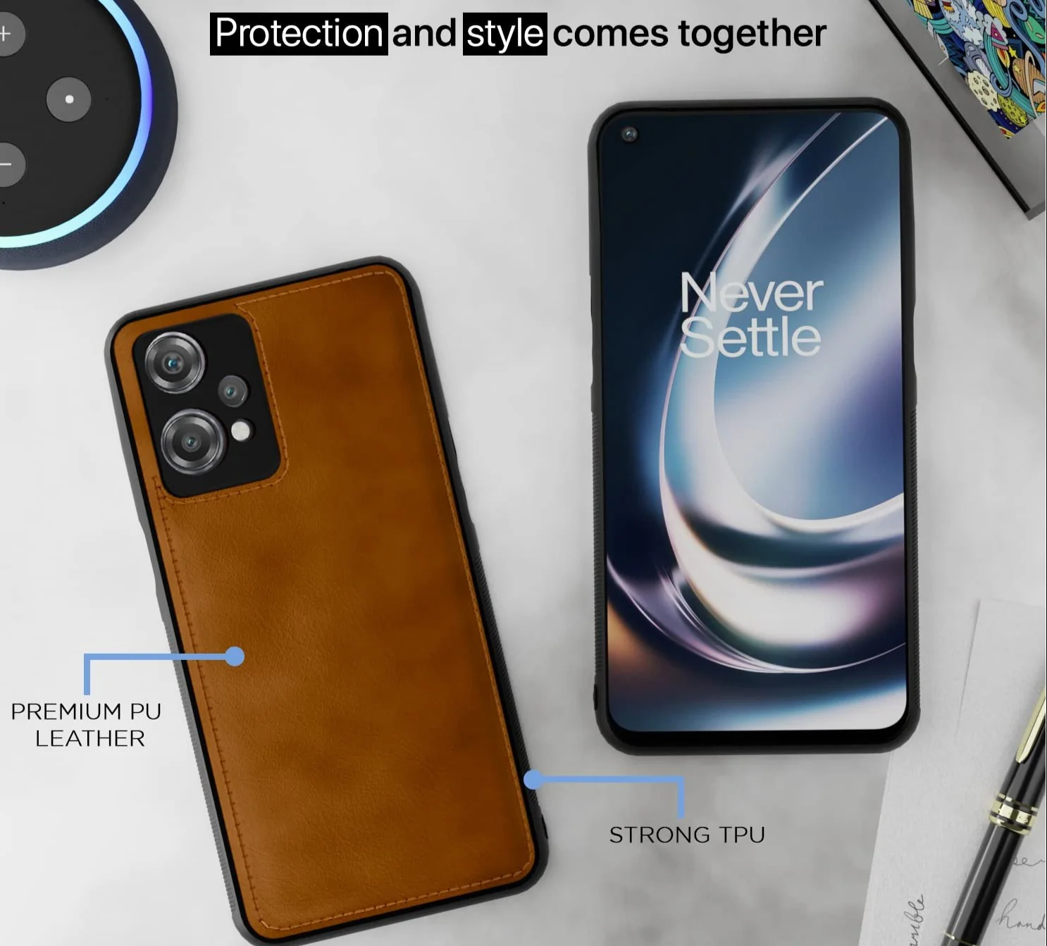 Puloka Brown Leather Case for Oneplus Nord CE 2 Lite - Image 2