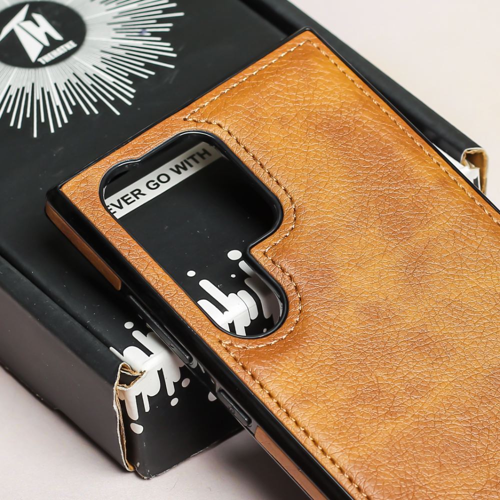 Puloka Brown Leather Case for Samsung S24 Ultra - Image 4
