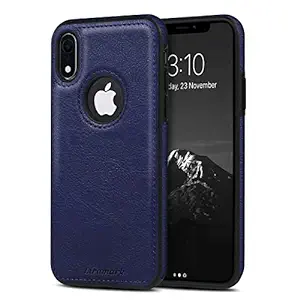 Puloka Dark Blue Logo cut Leather silicone case for Apple iPhone X/xs - Image 2