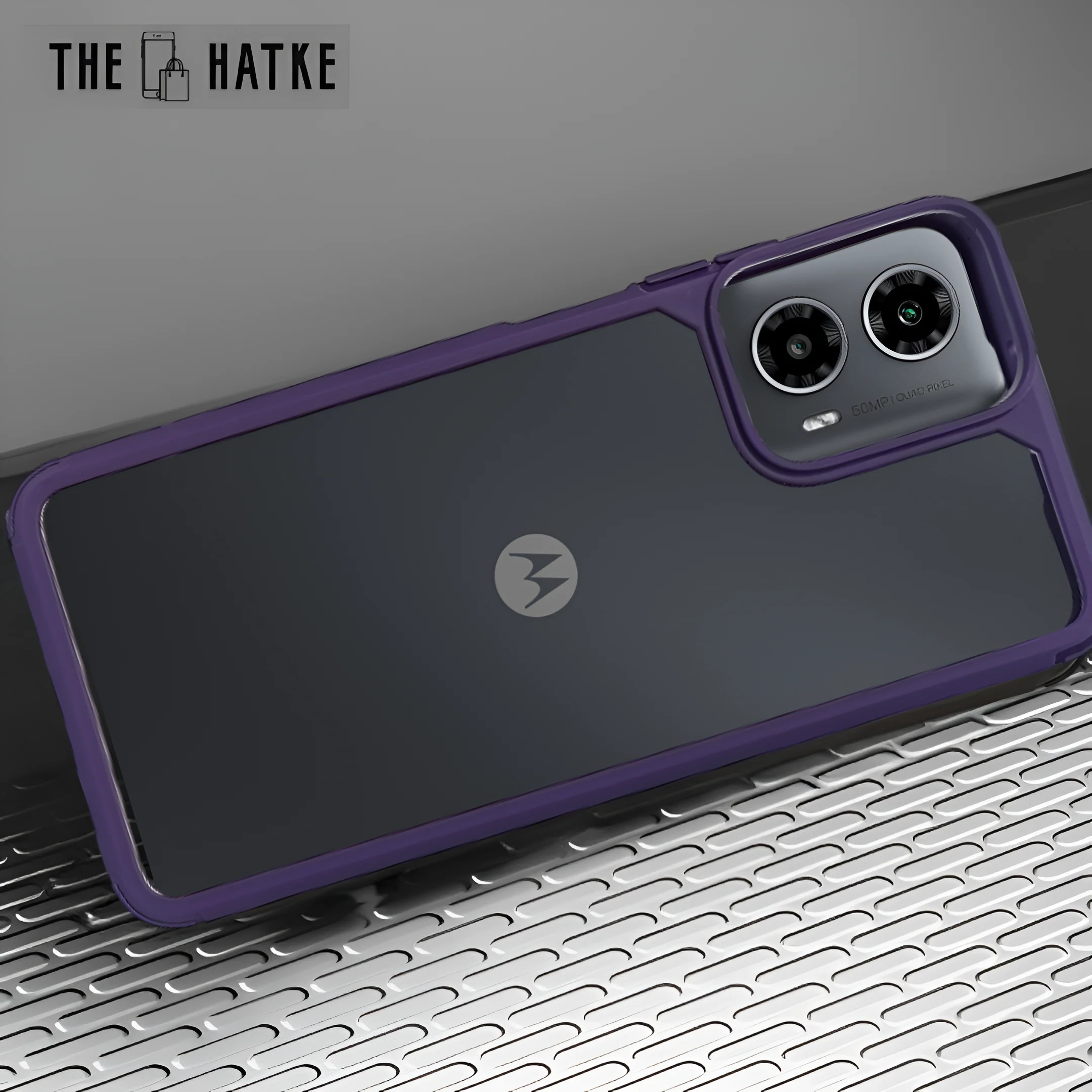 Pureview Deep Purple Hybrid Shockproof Silicone Case for Motorola G34