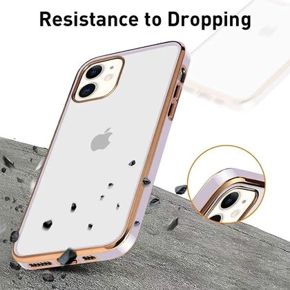 Purple Electroplated Transparent Case for Apple iphone 12