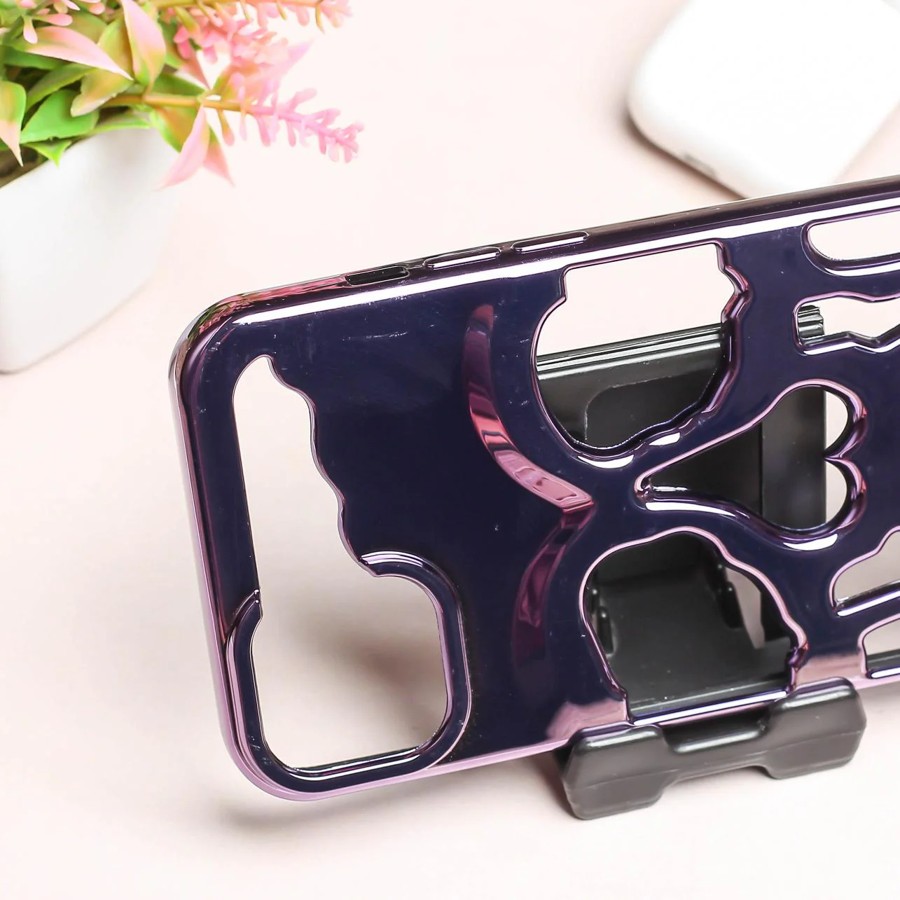 Purple Hollow Skull Design Silicone case for Apple iphone 12 Pro - Image 3