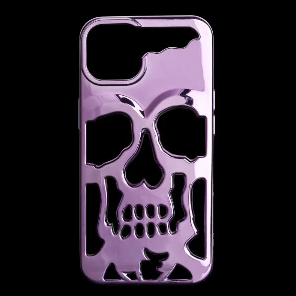Purple Hollow Skull Design Silicone case for Apple iphone 13 - Image 2